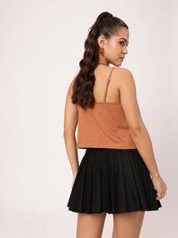 DressBerry Touch of Romance Ruffles Shoulder Straps Crop Top