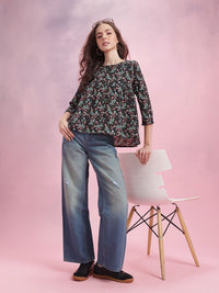 DressBerry Floral Print Empire Top