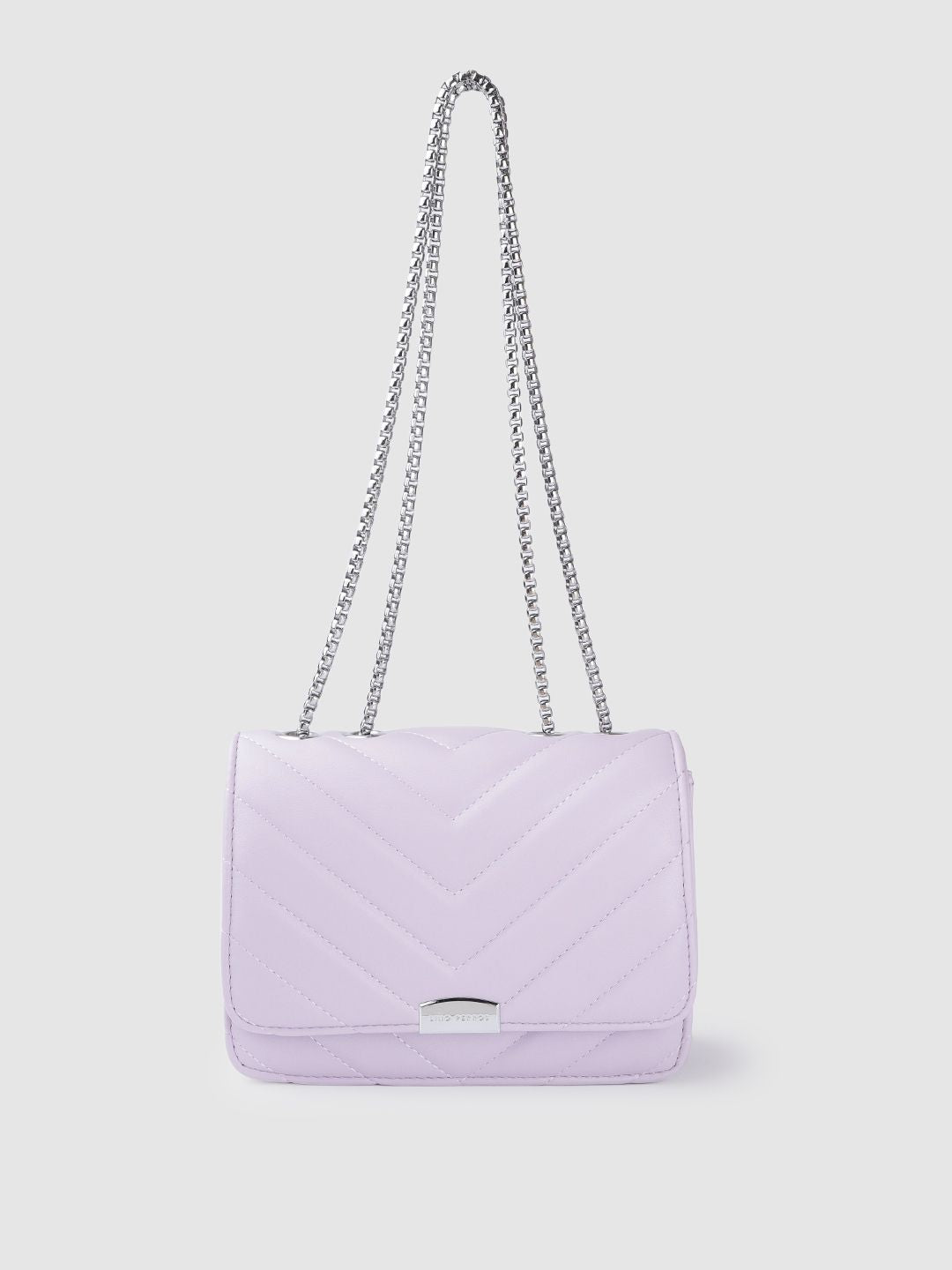 Lino Perros Women Lavender Solid Quilted Structured Shoulder Bag