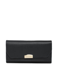 Lino Perros Women Black Solid Three Fold Wallet