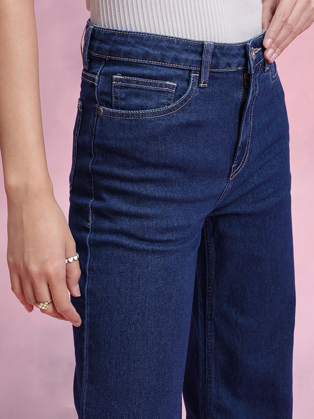 DressBerry Women Flared High-Rise Stretchable Jeans