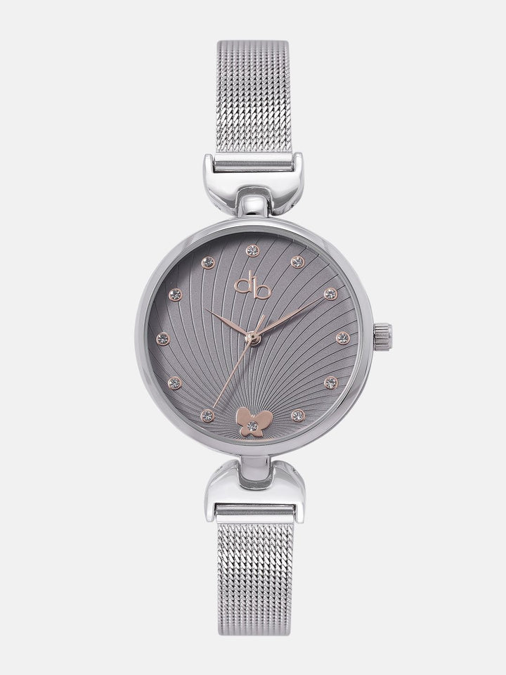 DressBerry Women Embellished Dial & Bracelet Style Straps Analogue Watch UT-A8648-GRY-DB