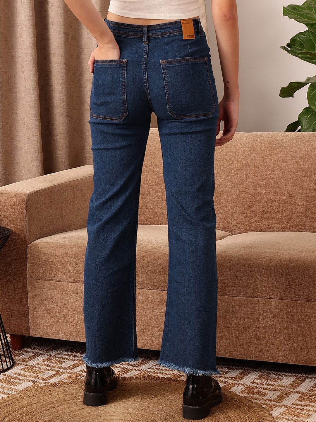 STREET 9 Women Blue Comfort Bootcut High-Rise Stretchable Jeans