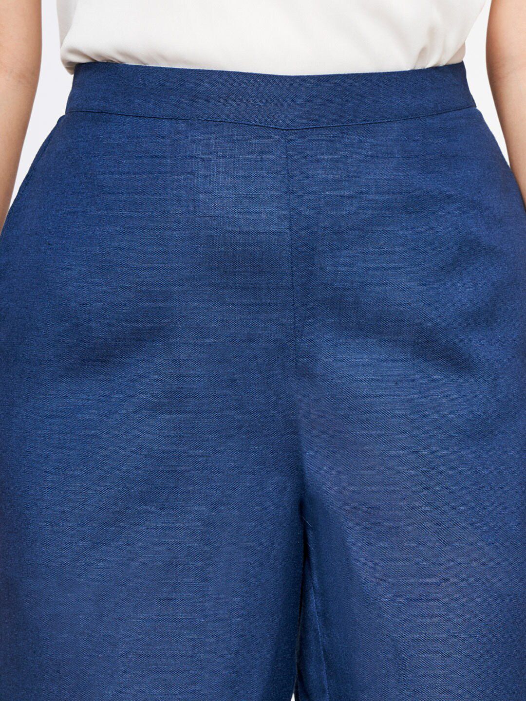 Global Desi Women Blue Straight Fit Culottes Trousers