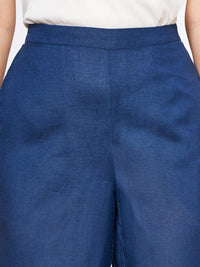 Global Desi Women Blue Straight Fit Culottes Trousers