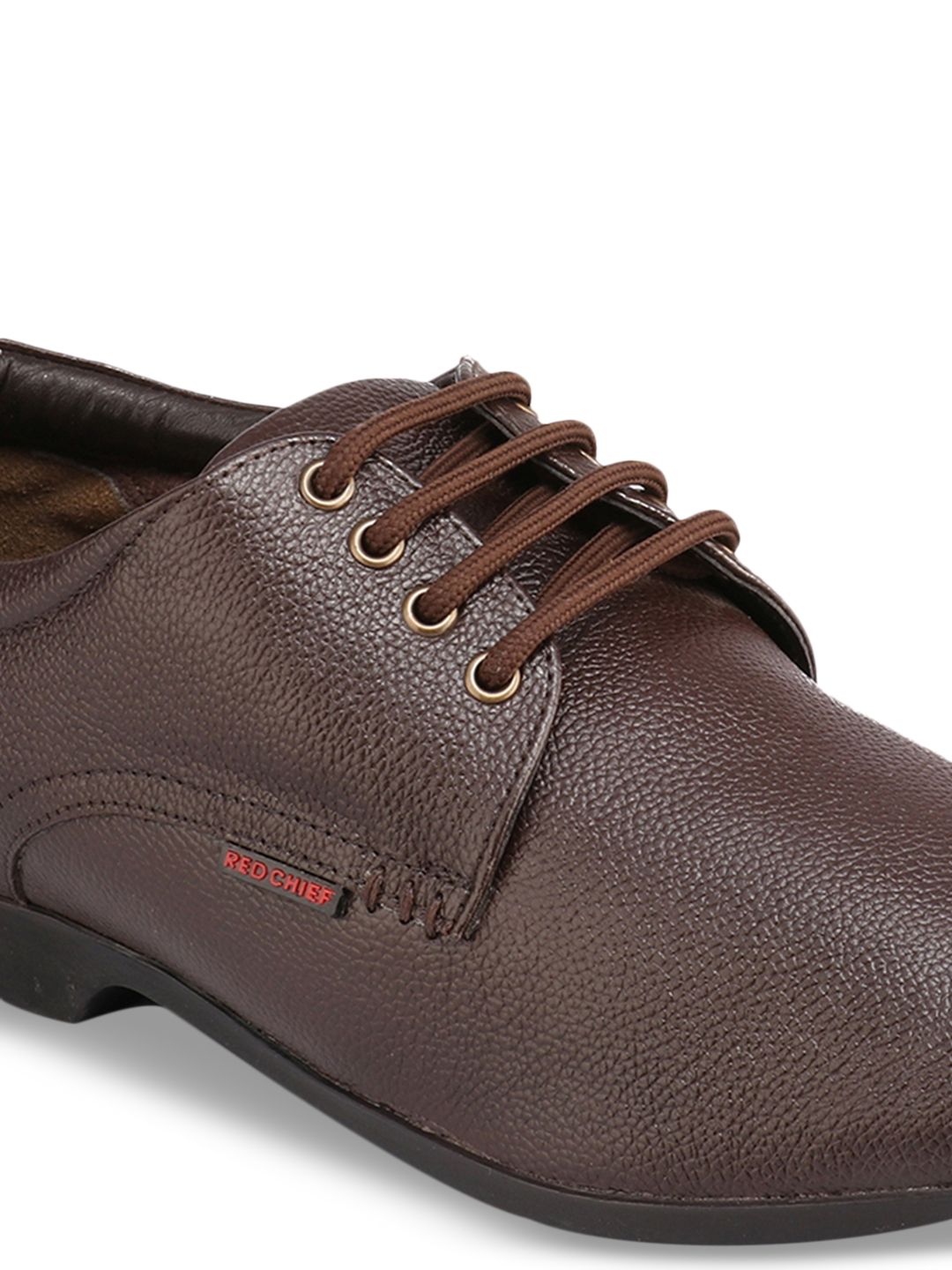 Red Chief Men Brown Textured Formal Derbys