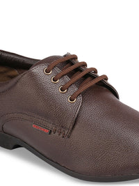 Red Chief Men Brown Textured Formal Derbys