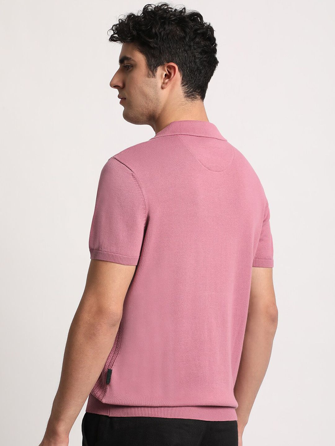THE BEAR HOUSE Men Striped Regular Fit Pure Cotton Polo Collar T-Shirt