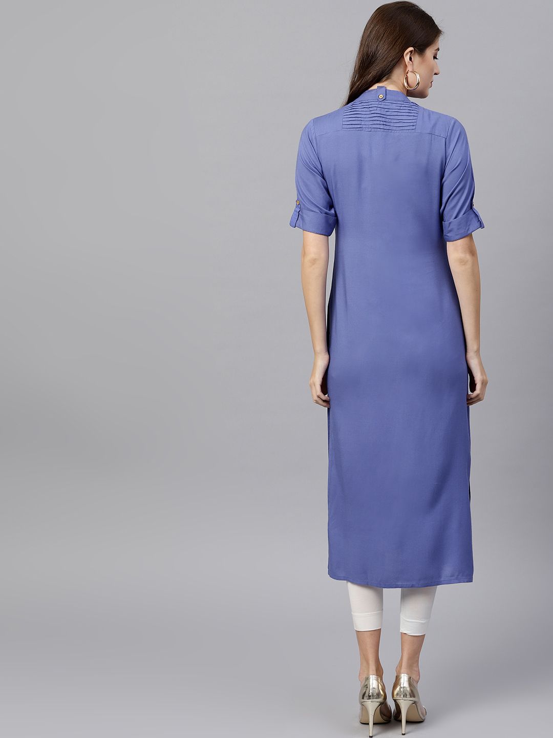 Gerua By Libas Women Blue Solid Straight Kurta