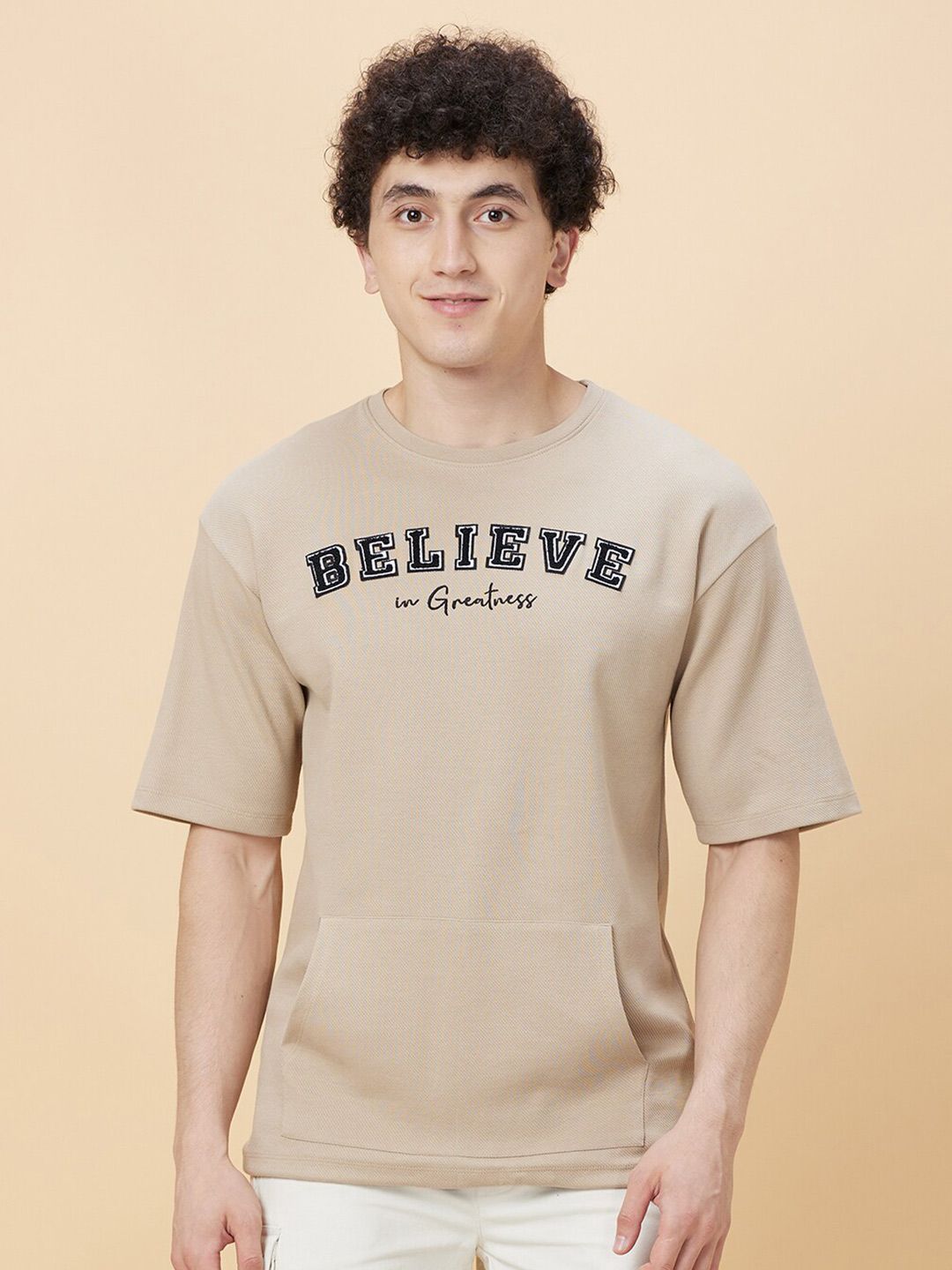 Being Human Typography Printed Drop Shoulder Sleeves Oversized T-shirt