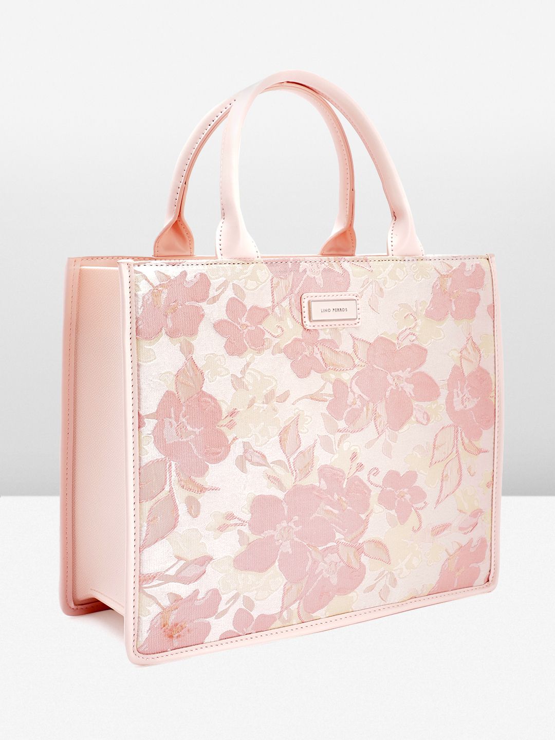 Lino Perros Floral Textured Structured Handheld Bag