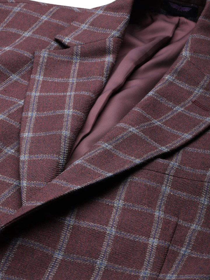 Park Avenue Checked Single-Breasted Semiformal Blazer