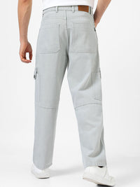 Urbano Fashion Men Loose Baggy Fit Washed Non-Stretchable Cargo Jeans