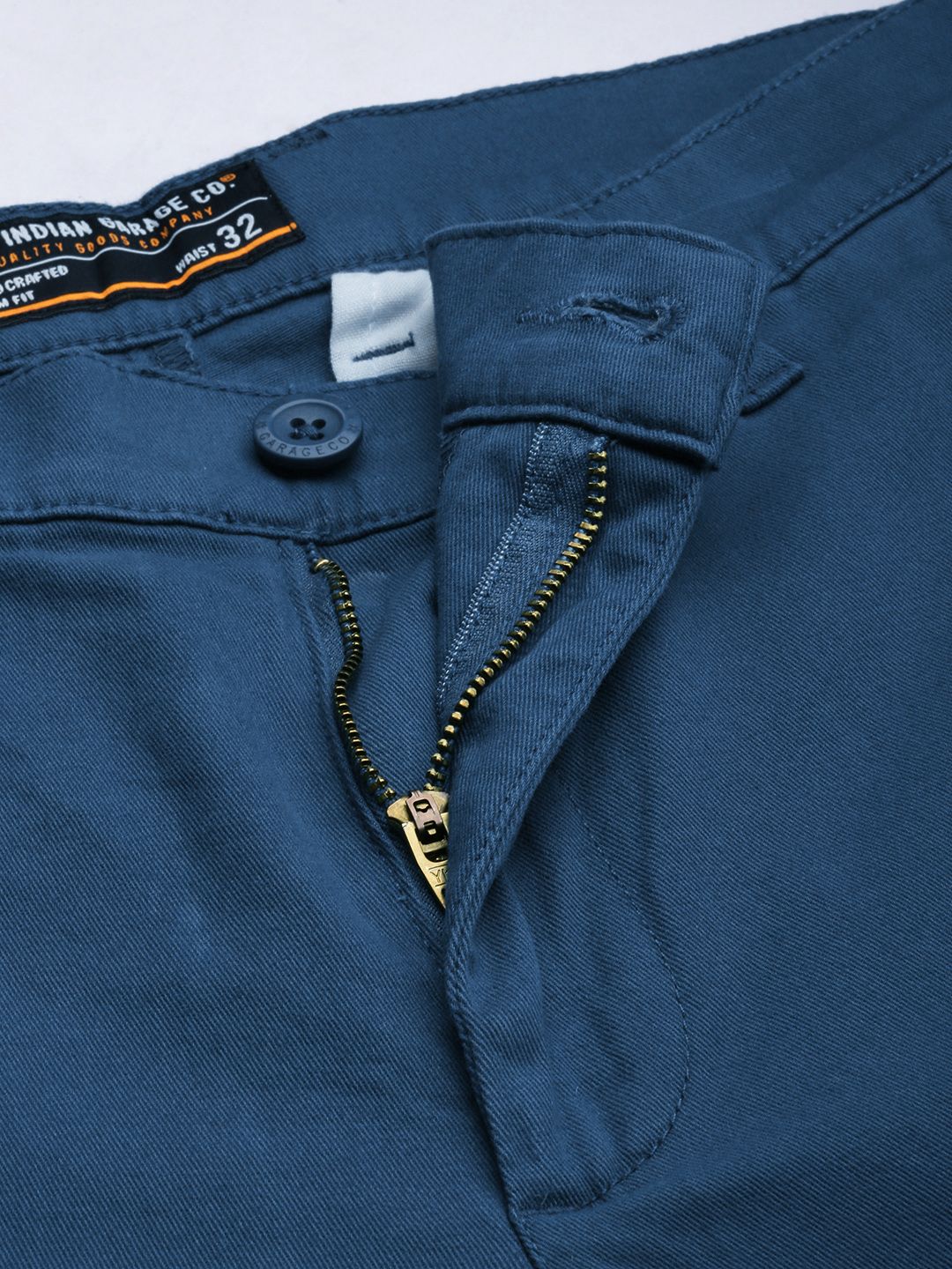 The Indian Garage Co Men Blue Slim Fit Chinos