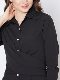 Berrylush Shirt Collar Midi Dress