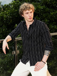 Campus Sutra Comfort Slim Fit Multi Stripes Striped Spread Collar Casual Shirt