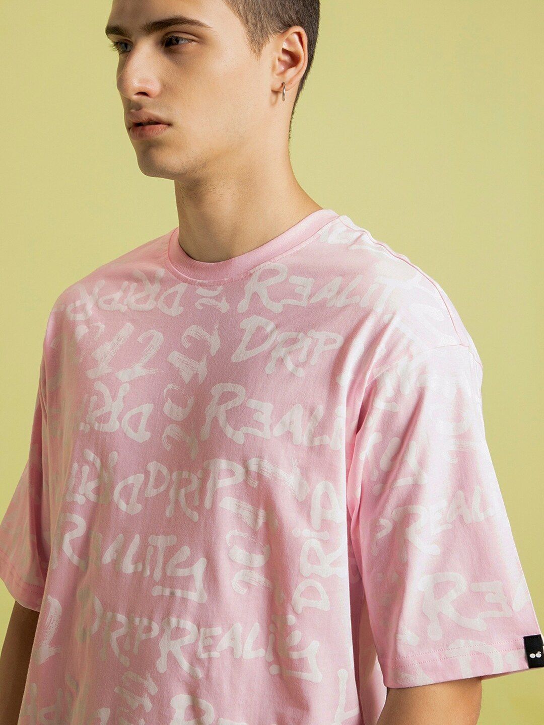 Bewakoof Typography Print Oversized Pure Cotton T-shirt