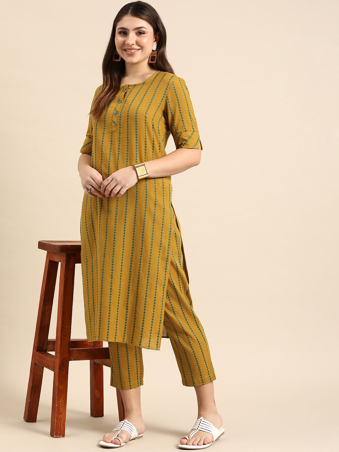 Anouk Regular Pure Cotton Kurta with Trousers