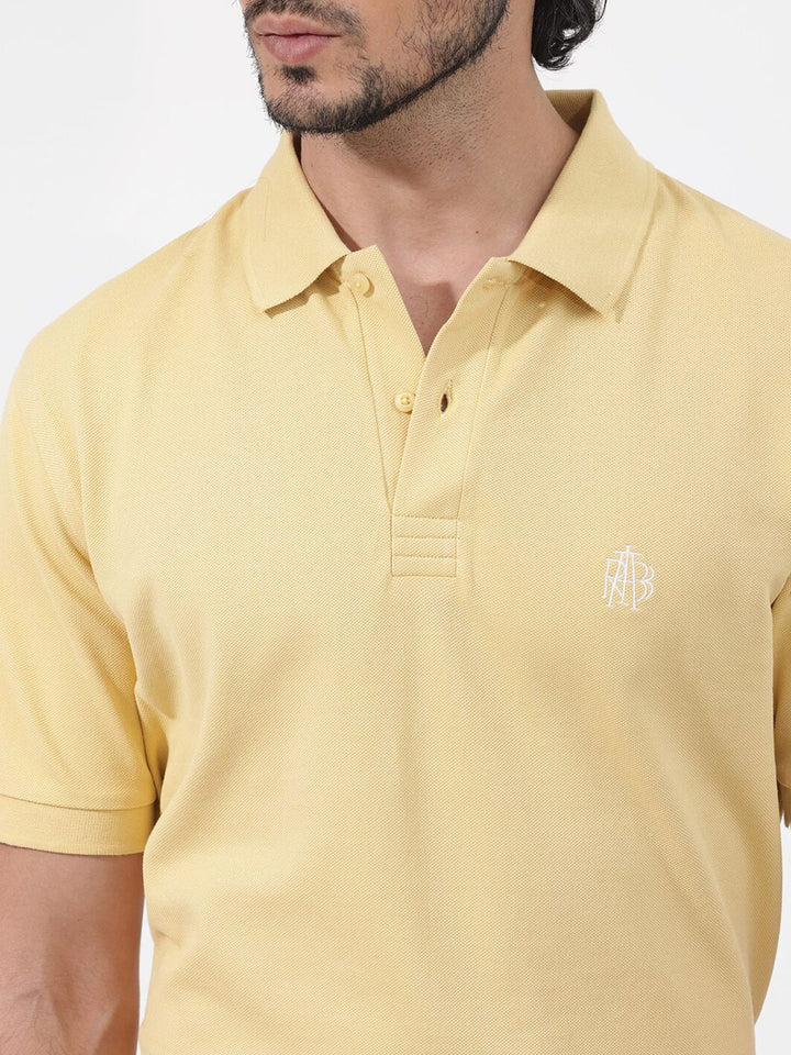 RARE RABBIT Men Paret-Bright Regular Fit Polo Collar Cotton T-Shirt