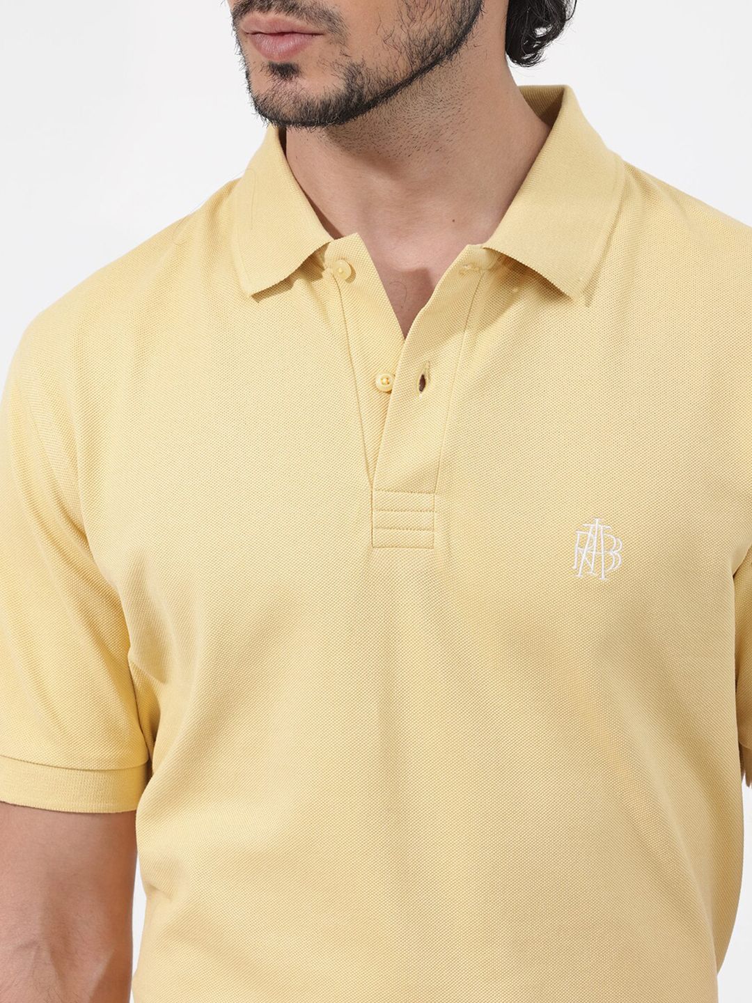 RARE RABBIT Men Paret-Bright Regular Fit Polo Collar Cotton T-Shirt