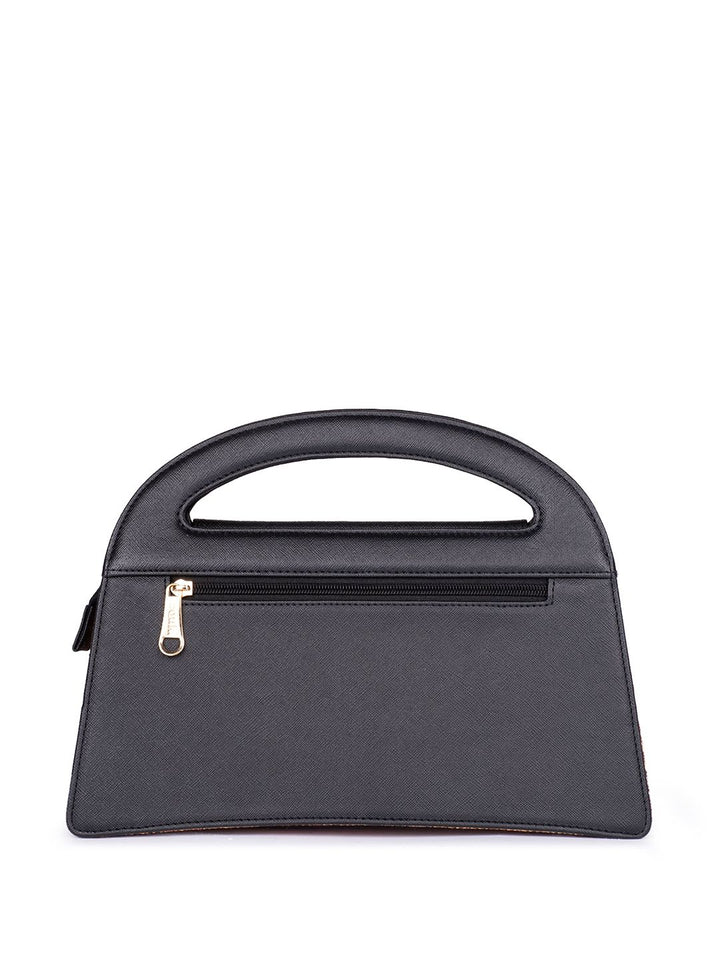 ZOUK Printed Structured Sling Bag with Applique
