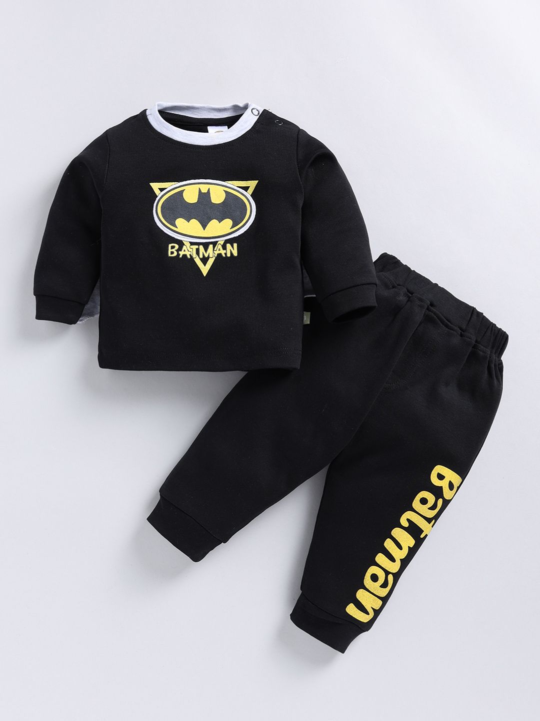 Moms Love Infant Boys Printed Pure Cotton Batman Clothing Set