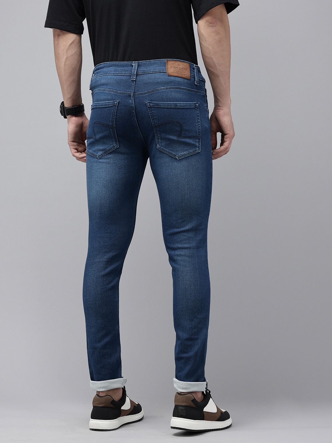 SPYKAR Men Super Skinny Slim Fit Low-Rise Light Fade Stretchable Jeans