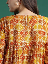 DressBerry Bandhani Print Empire Top