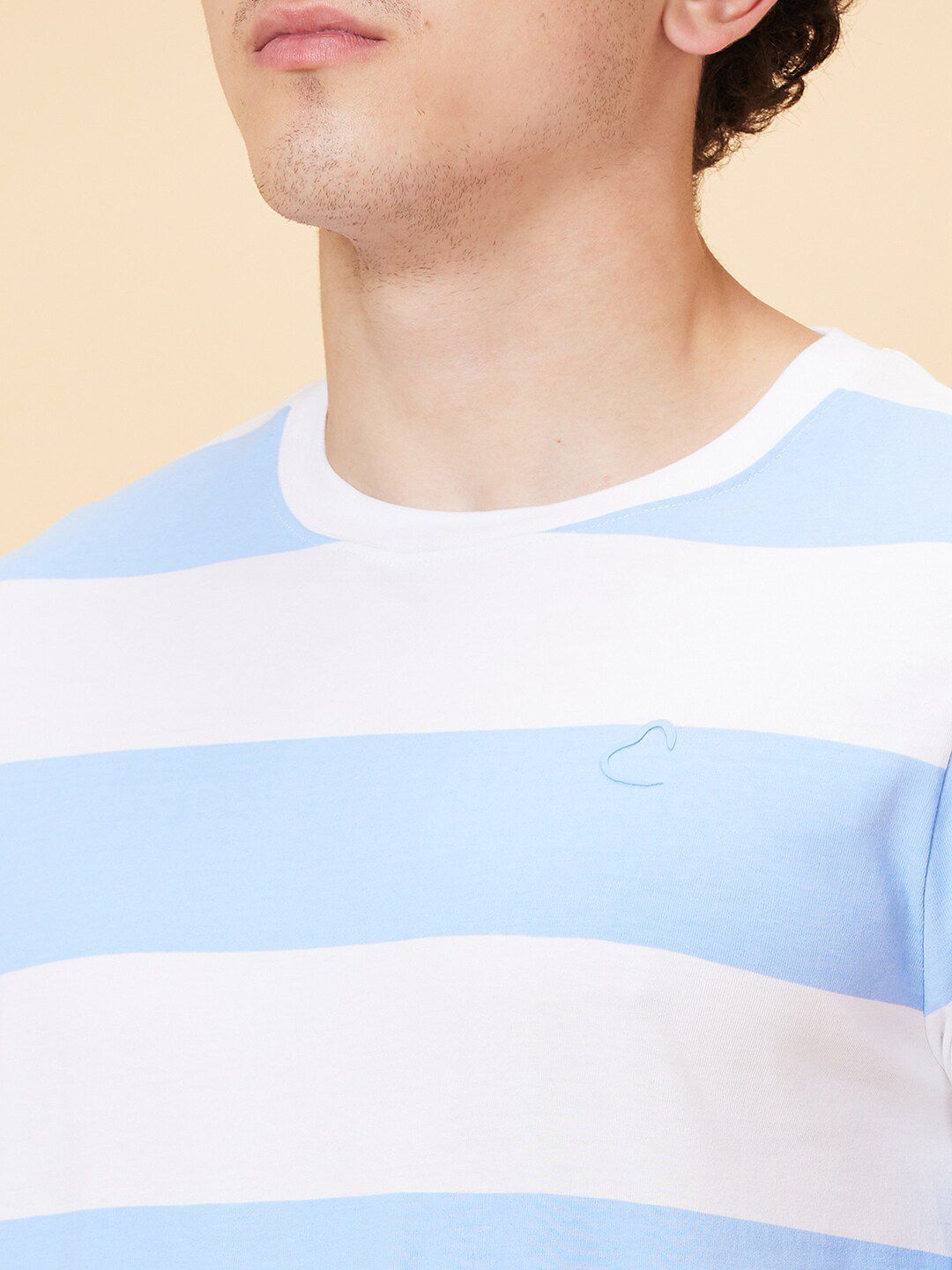 Being Human Striped Round Neck Pure Cotton Casual T-shirt