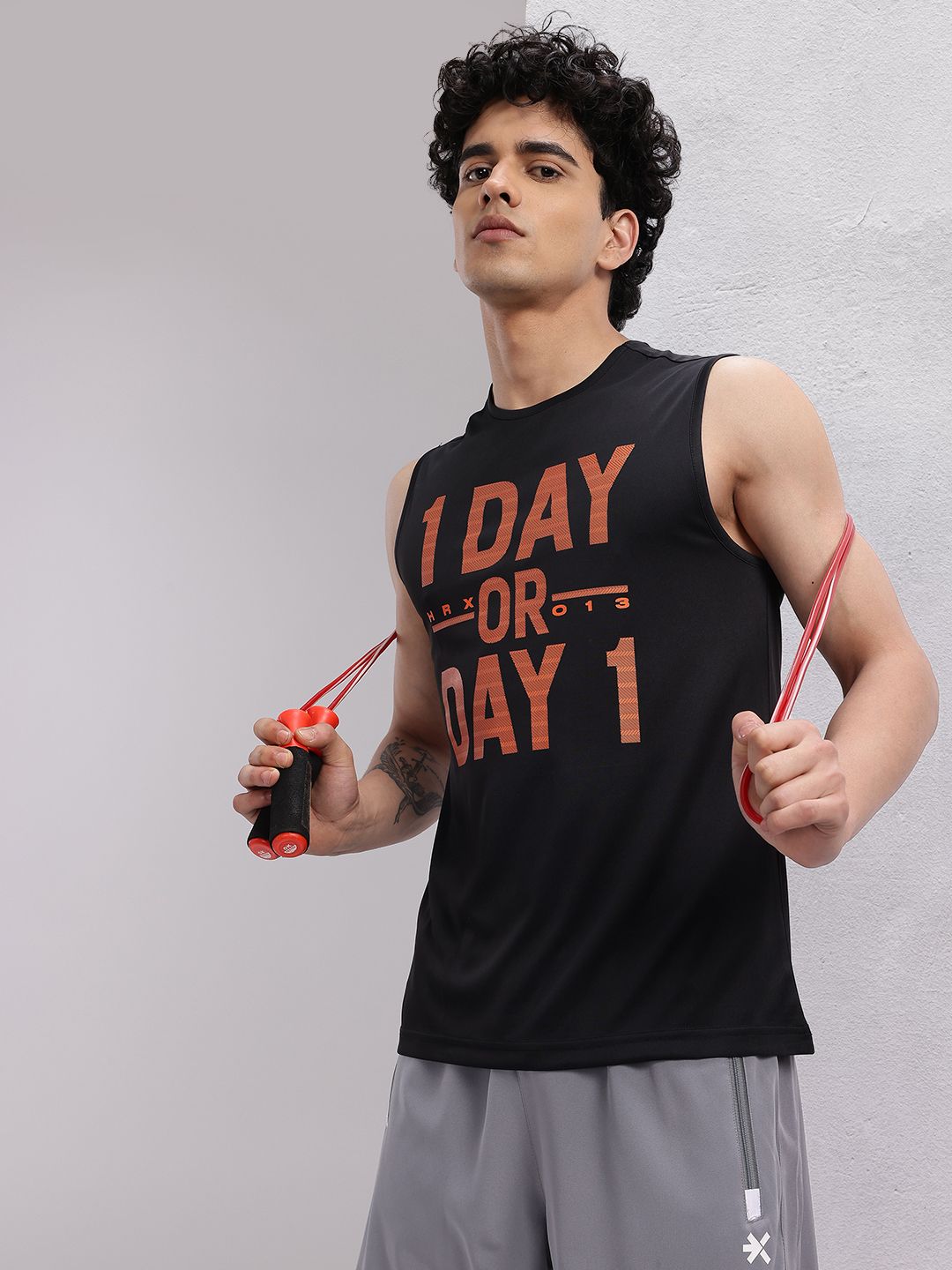 HRX by Hrithik Roshan Brand Logo Printed Rapid-Dry Training T-shirt