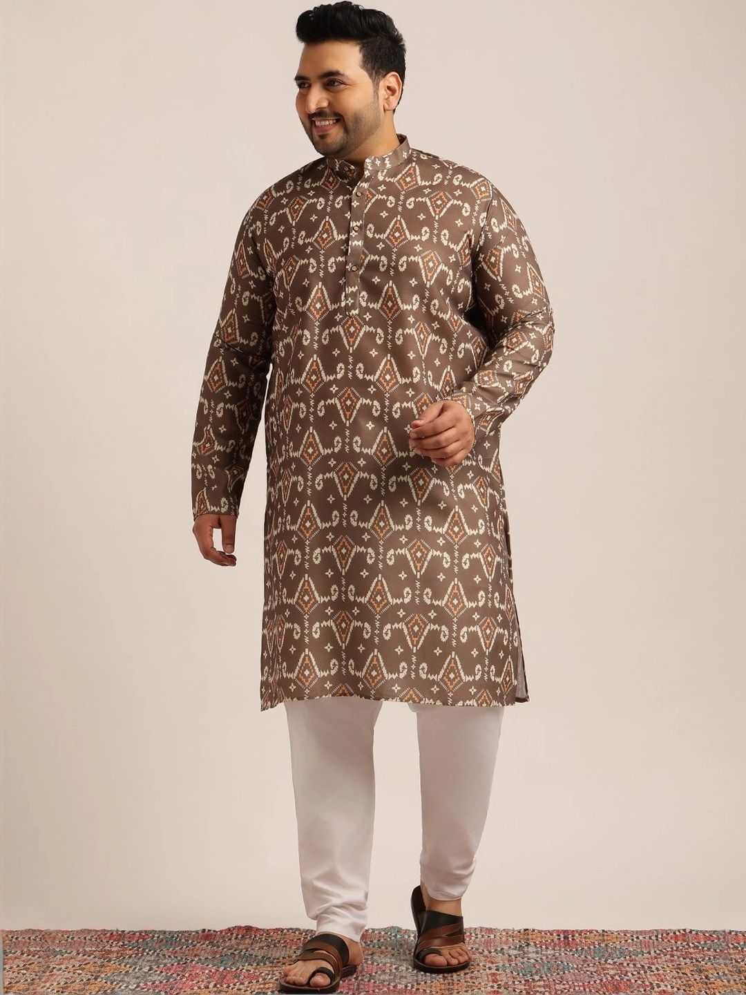 SOJANYA PLUS Men Geometric Printed Kurta