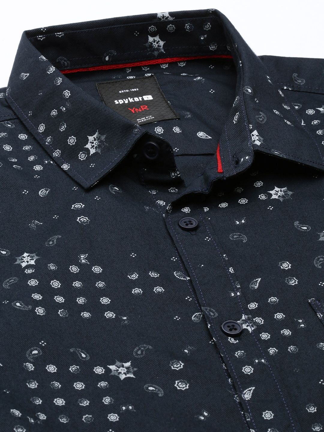 SPYKAR Cotton Slim Fit Opaque Printed Casual Shirt