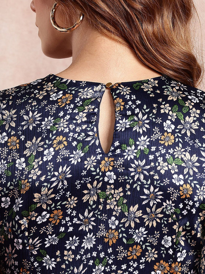 all about you Floral Print Puff Sleeve A-Line Mini Dress