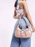 DressBerry Structured Buckle Hobo Bag