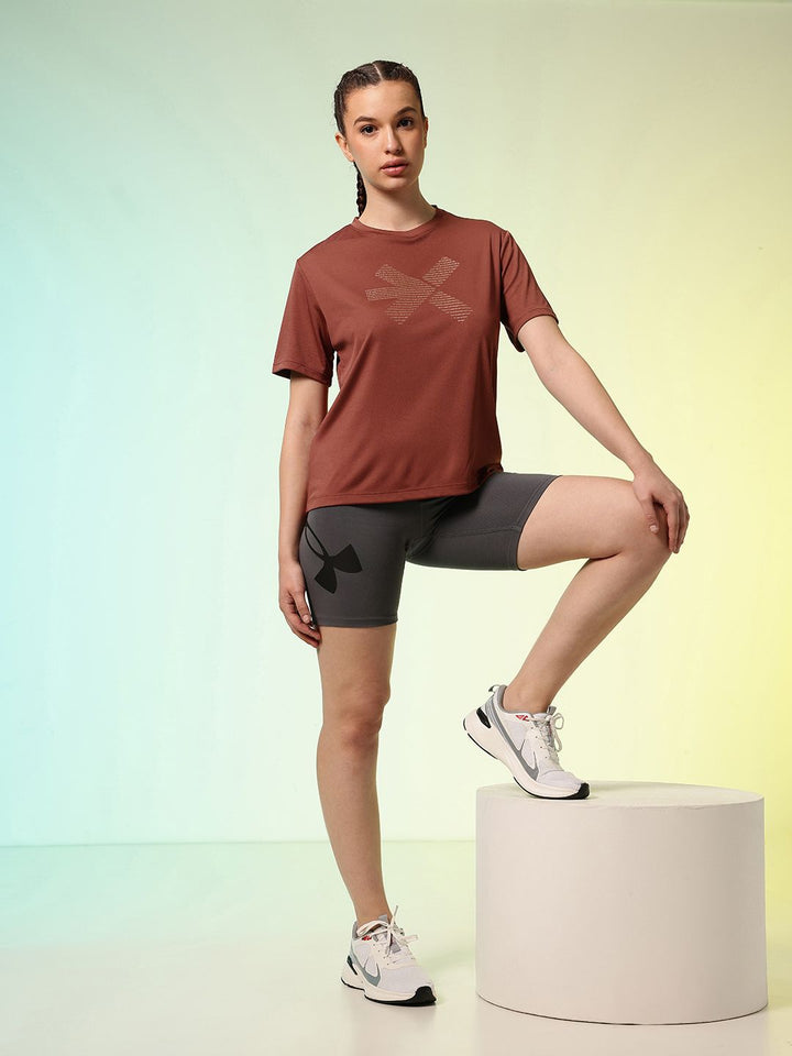 HRX by Hrithik Roshan ACTIVE-GODDESS Brand Logo Printed Rapid Dry Training T-shirt