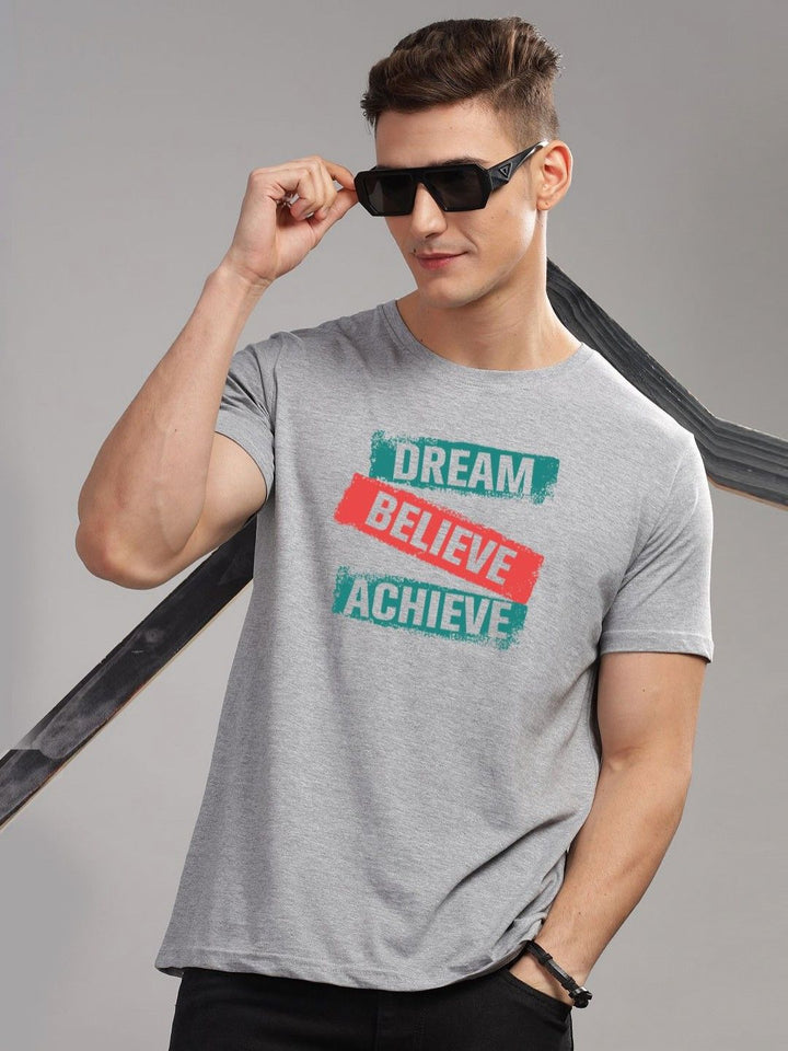ADRO Men Typography Printed Raw Edge T-shirt