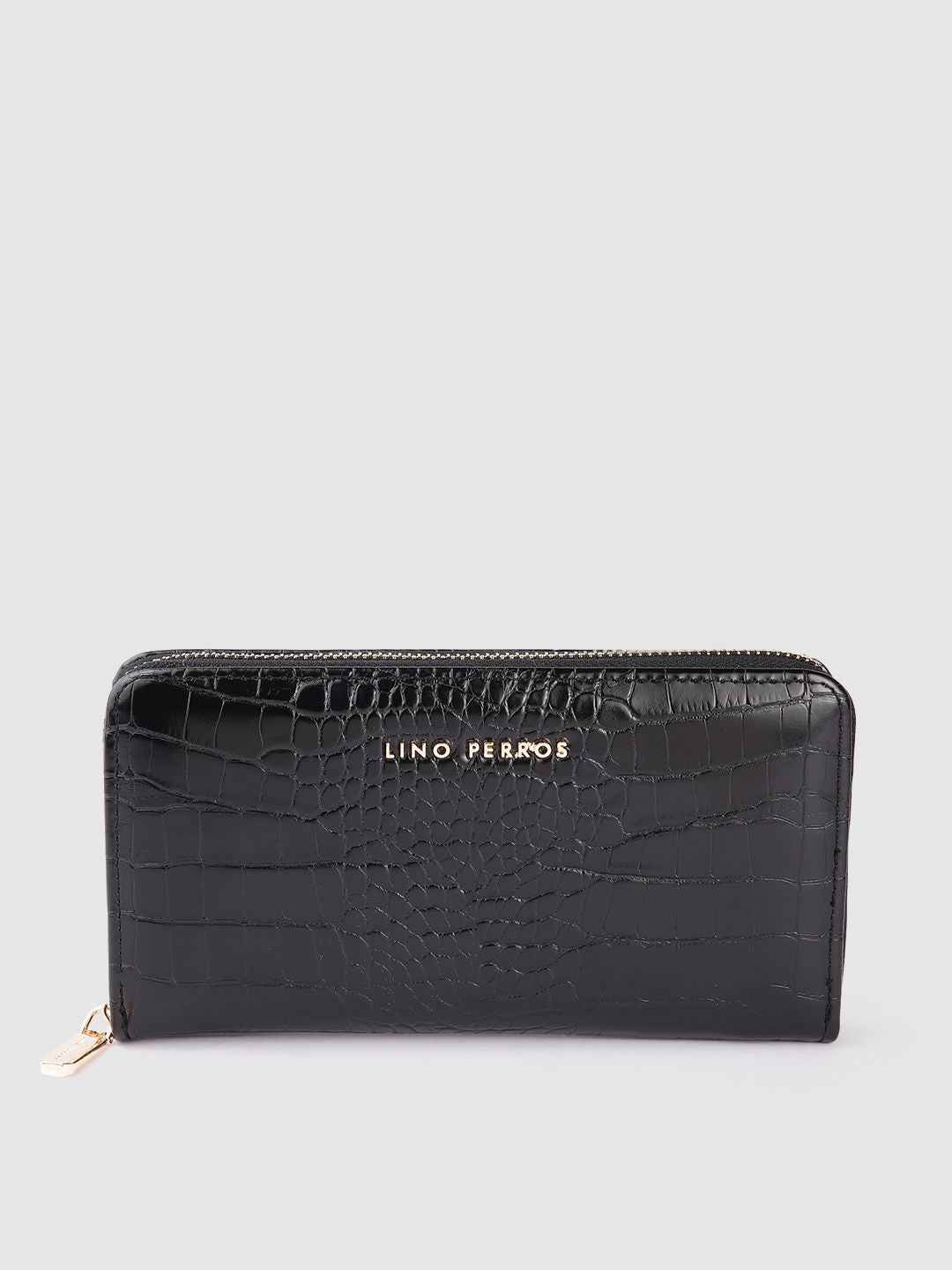 Lino Perros Women Croc Textured Zip Around Wallet