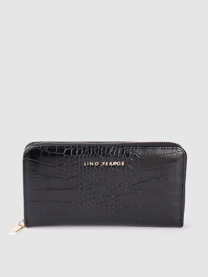Lino Perros Women Croc Textured Zip Around Wallet