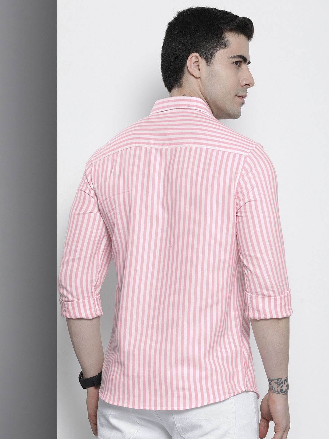 The Indian Garage Co Men Striped Cotton Casual Shirt