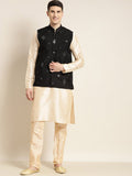 SOJANYA Mandarin collar Straight Regular Kurta With Churidar & Nehru jacket