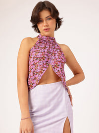 DressBerry Ditsy Florals Overlap Front Slit Top