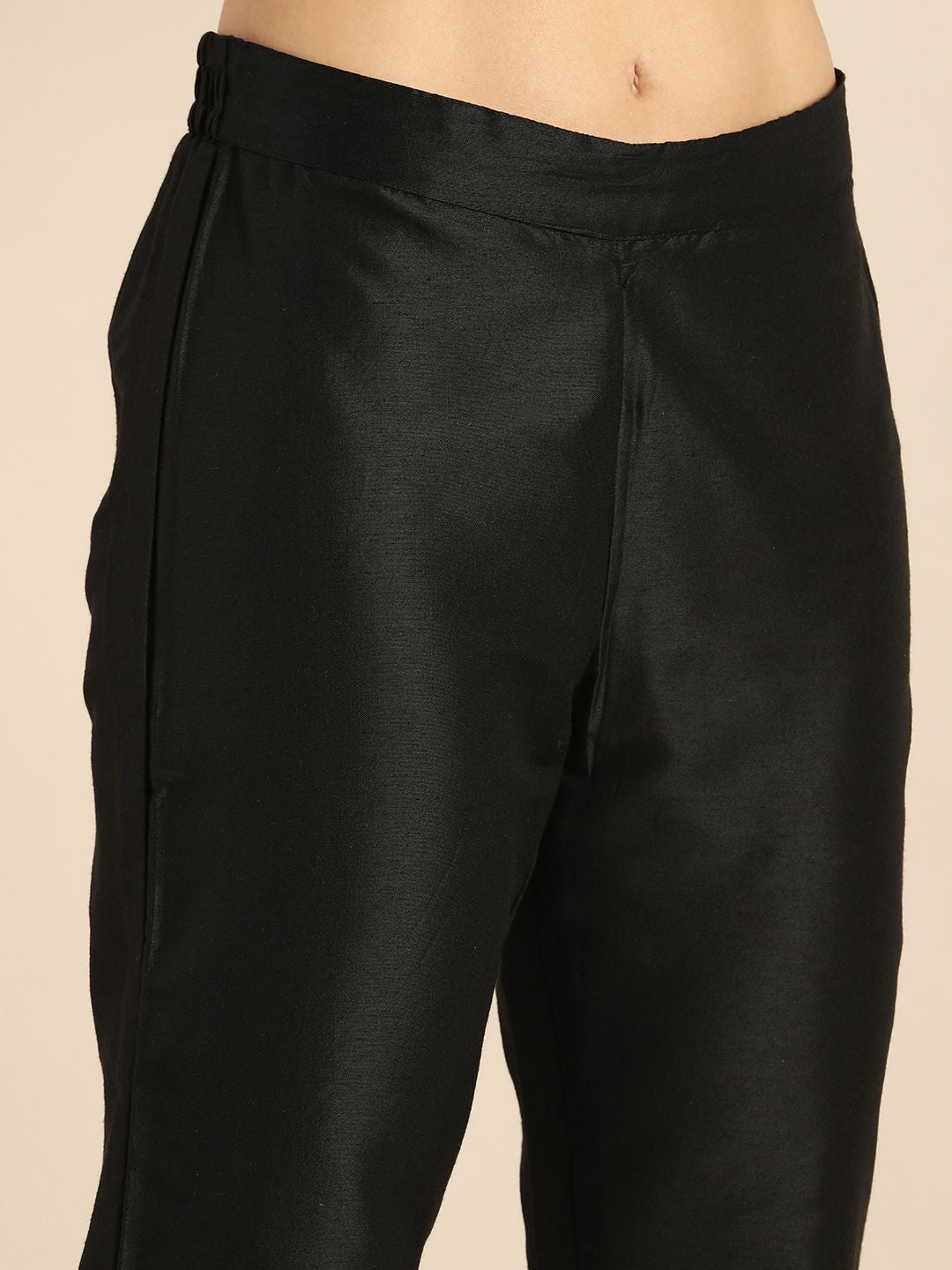 Anouk Women Black Kurta with Trousers & With Dupatta