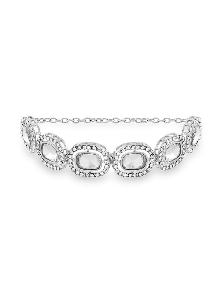 Zaveri Pearls Women Antique Silver-Plated Wraparound Bracelet