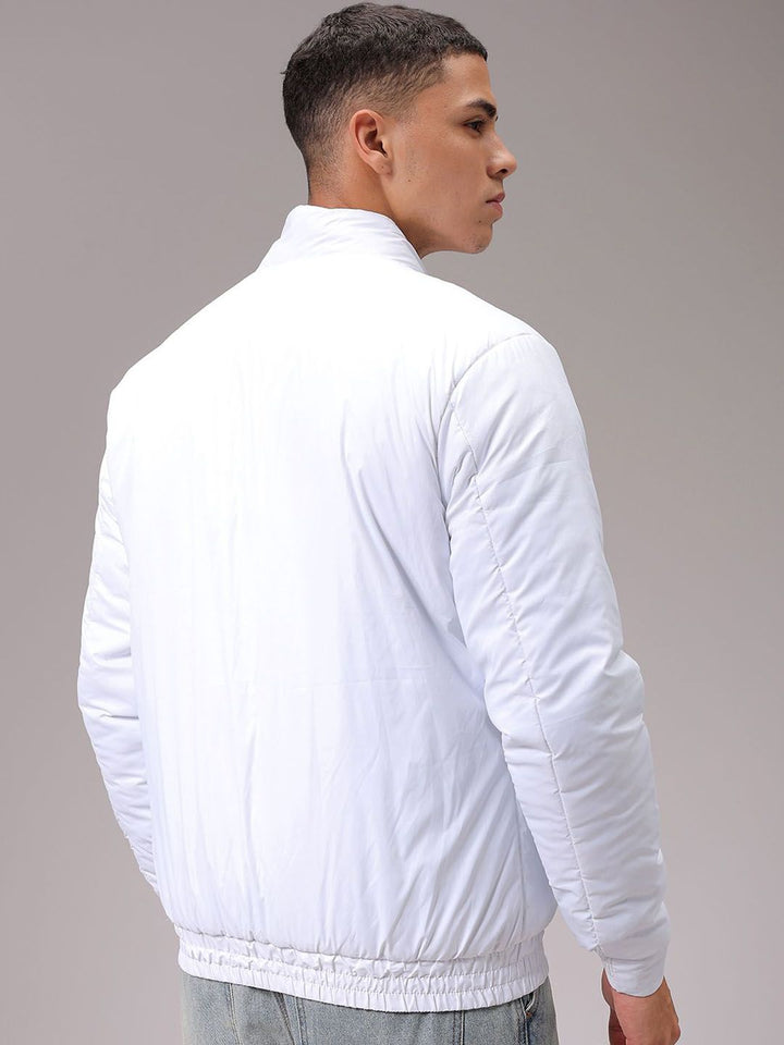 The Indian Garage Co Men Lightweight Puffer Jacket with Patchwork