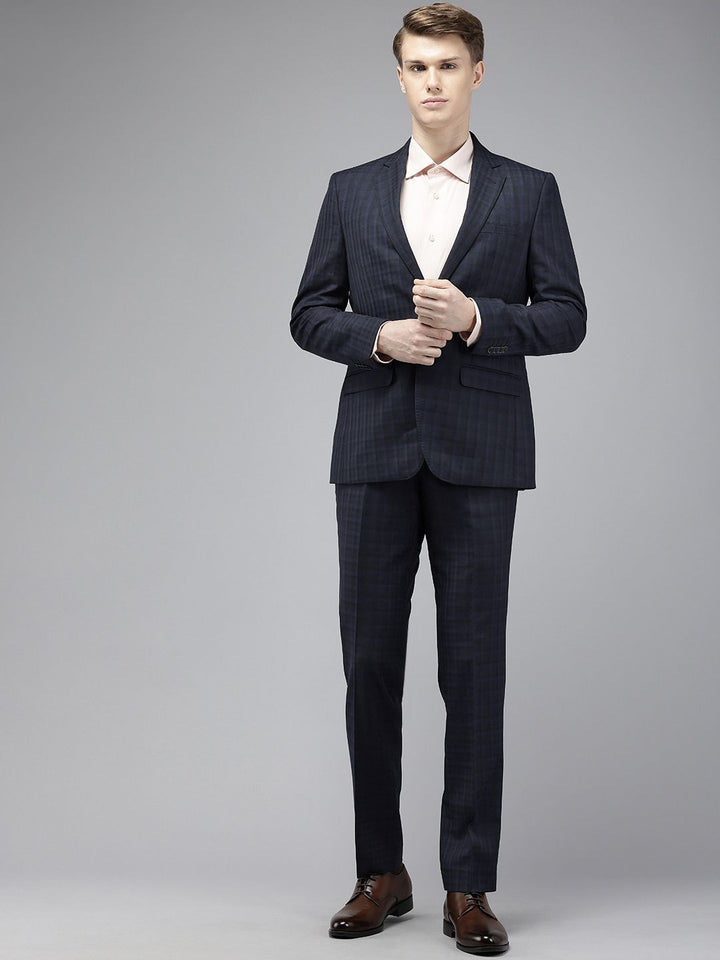 Park Avenue Checked Slim Fit 2 Piece Formal Suit
