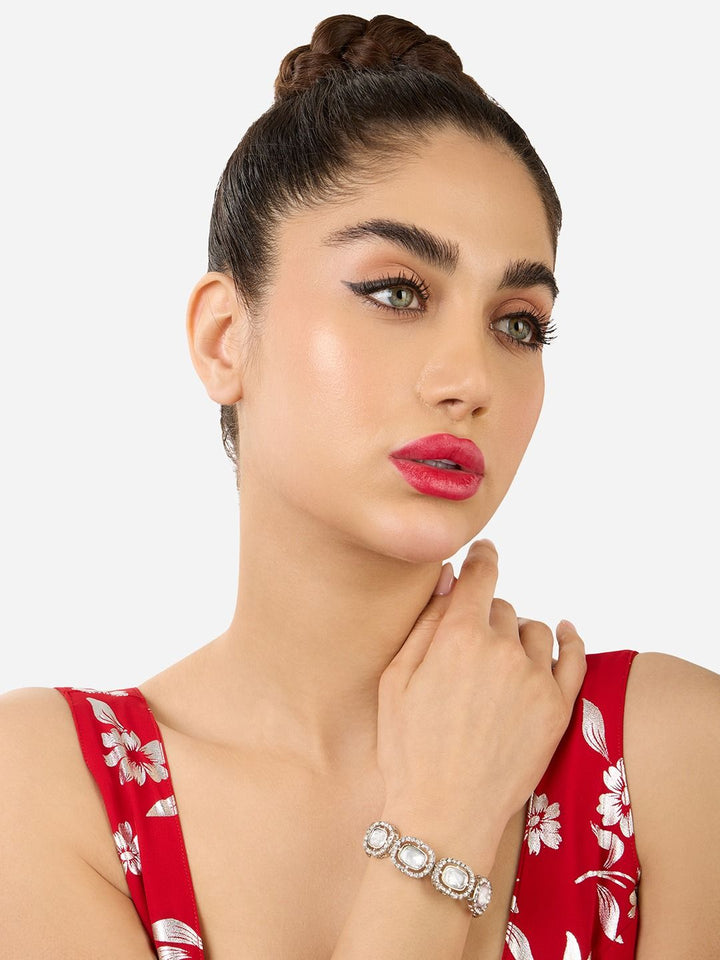 Set Mutiara Zaveri 2 Gelang Lilit Berlian Austria Bersalut Perak