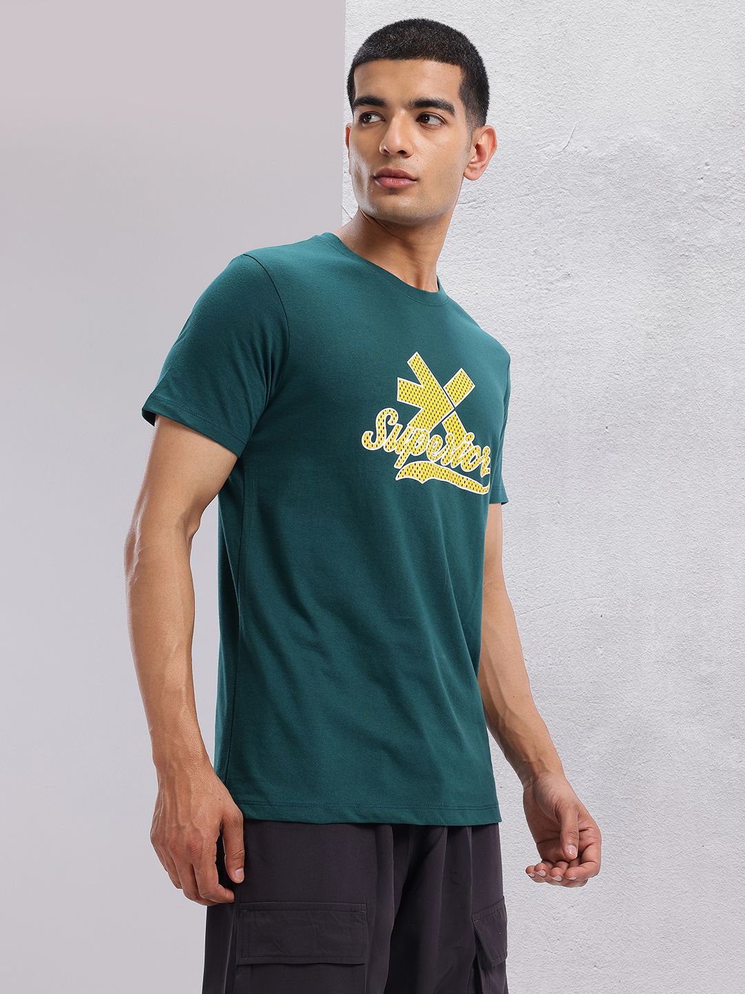 HRX by Hrithik Roshan Brand Logo Print Round-Neck Lifestyle T-shirt