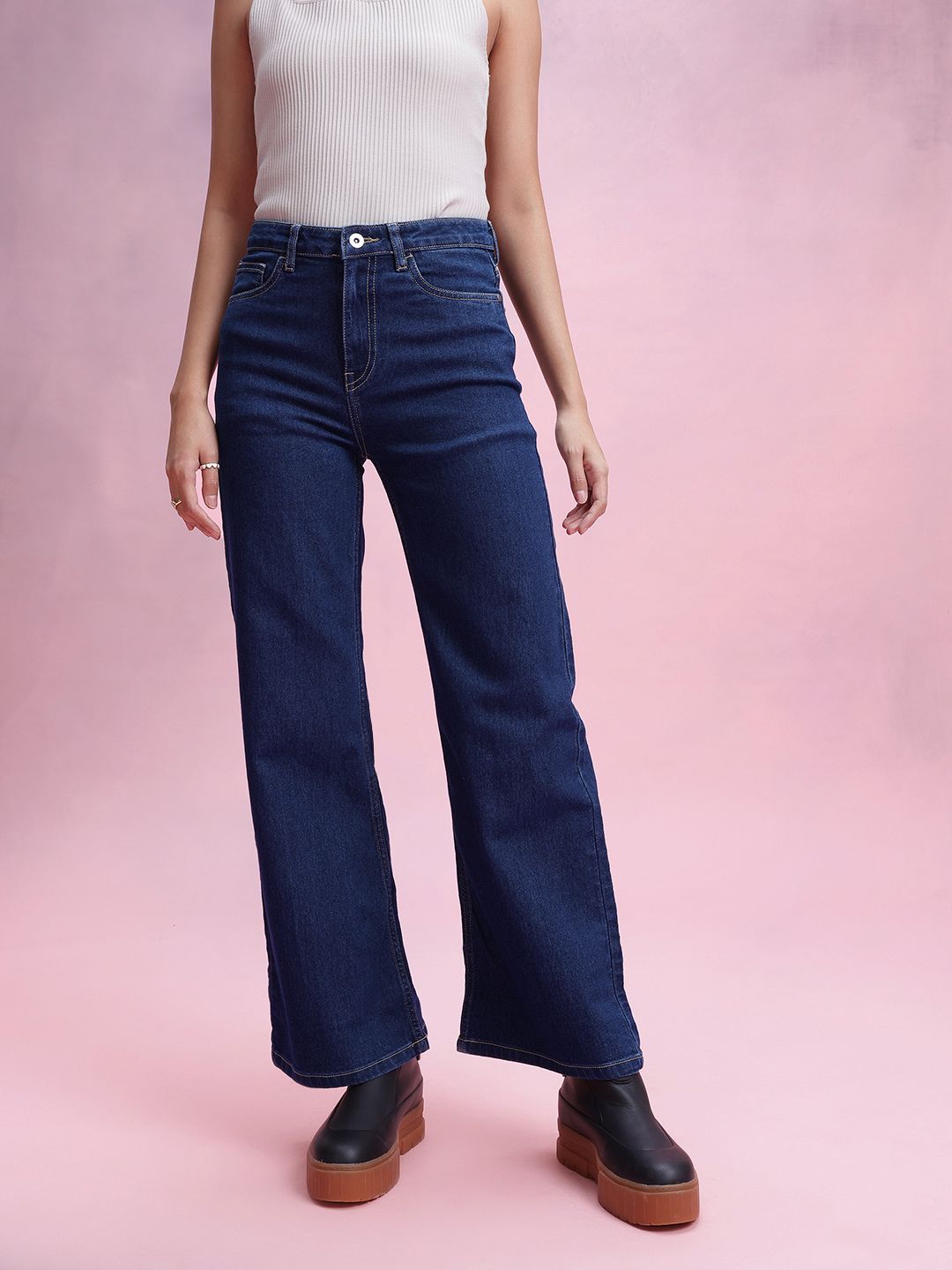 DressBerry Women Flared High-Rise Stretchable Jeans