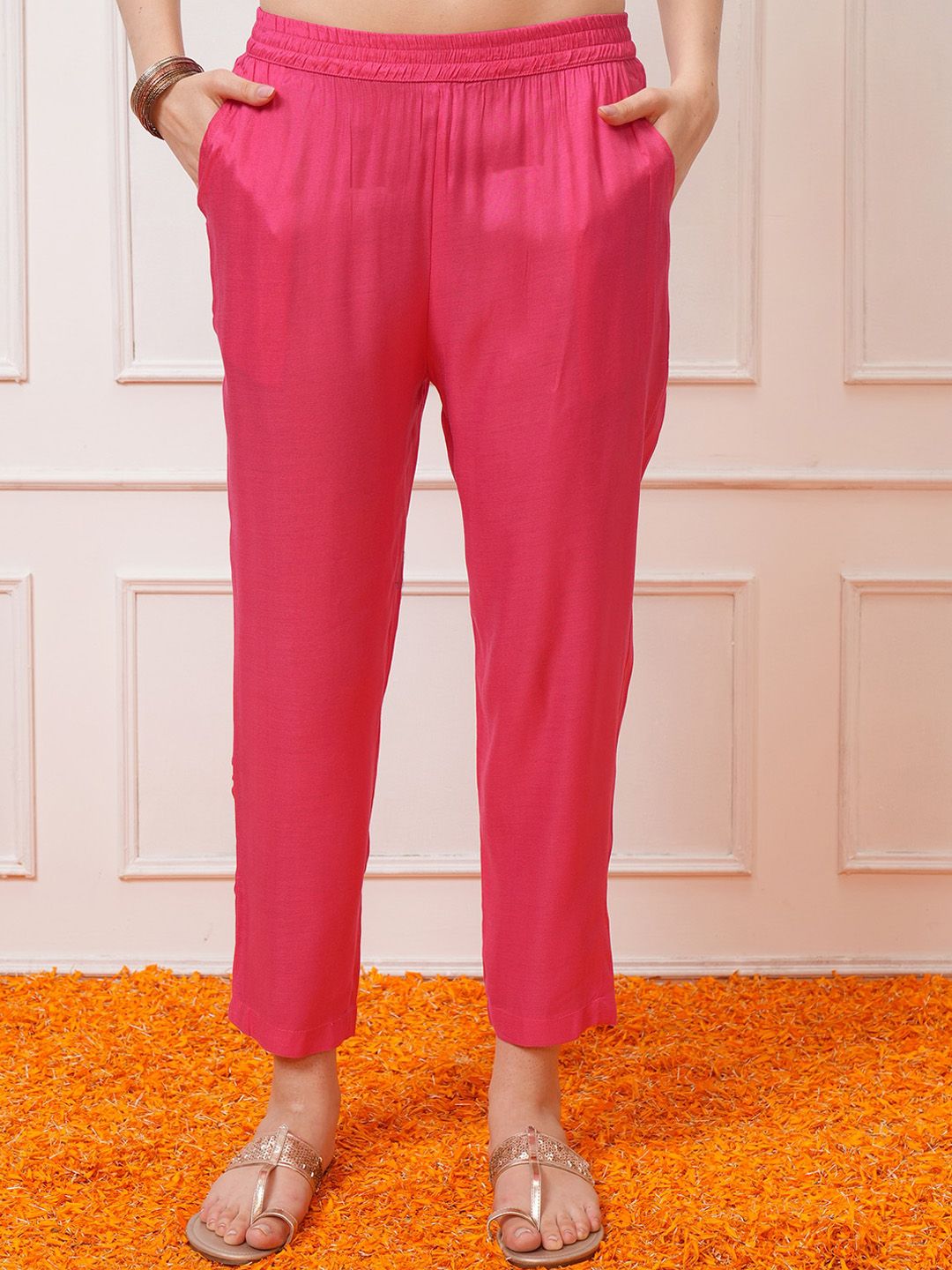 Vishudh Floral Printed Regular Sequinned Kurta with Trousers & With Dupatta