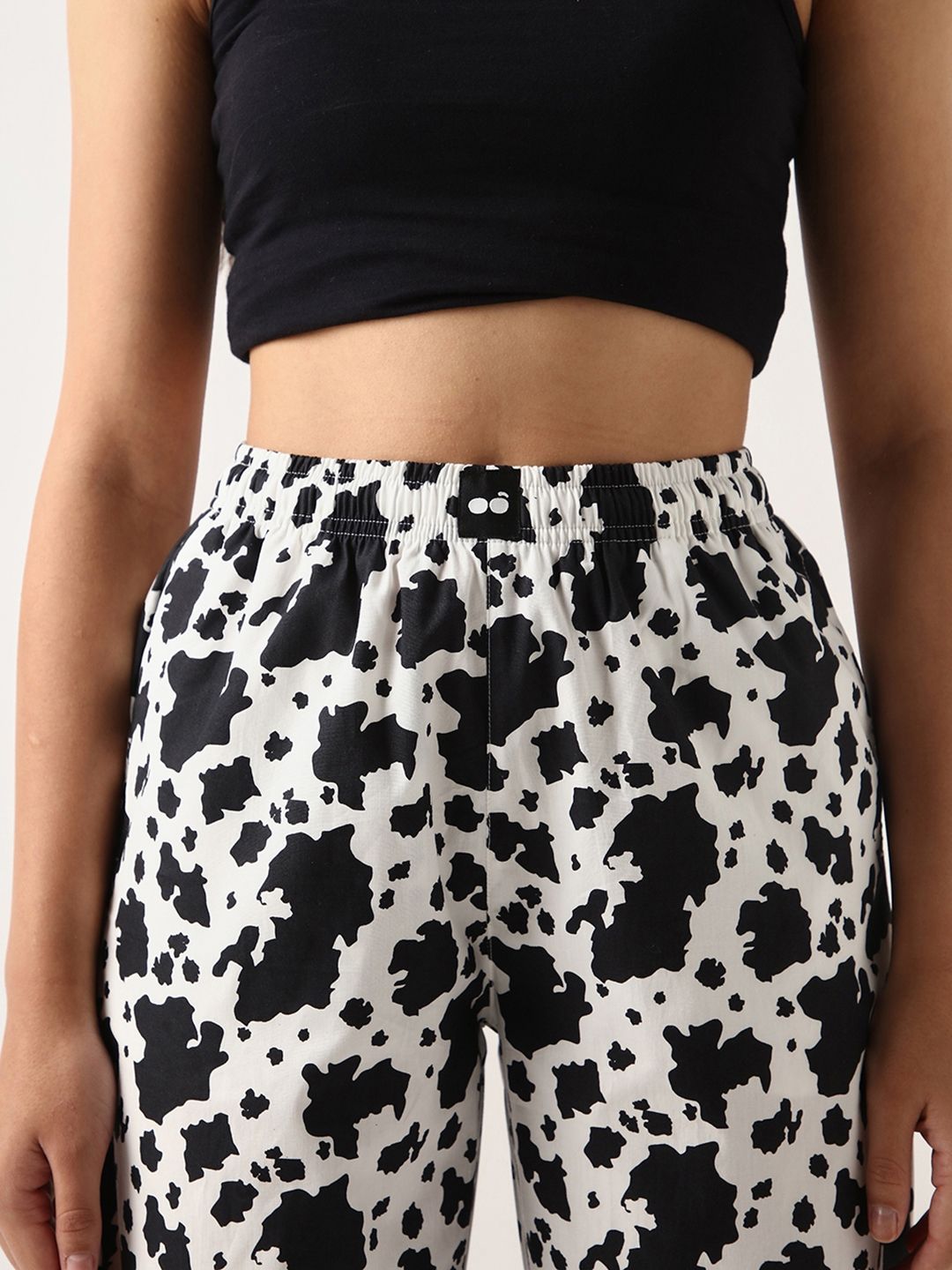 Bewakoof Women Printed Mid-Rise Cotton Lounge Pants